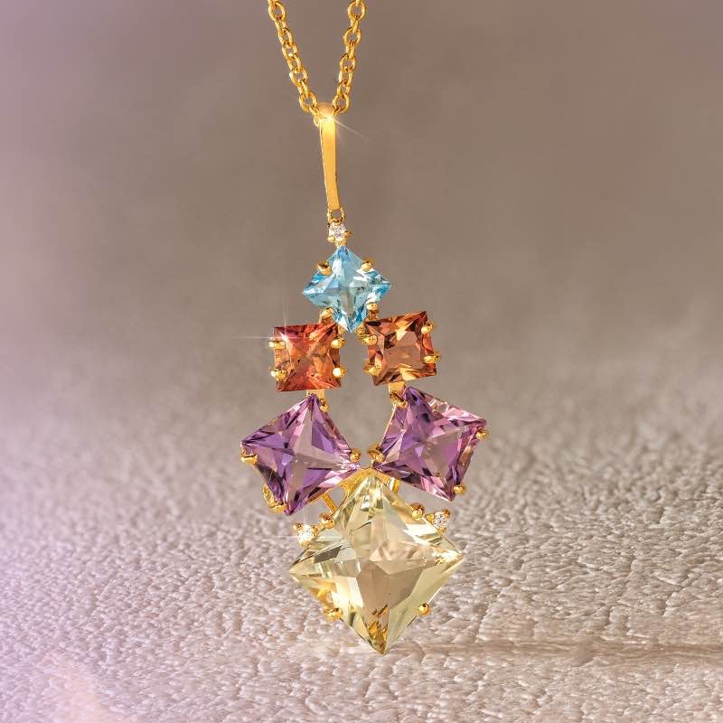 18k Gold-Vermeil Multi-Gemstone Necklace